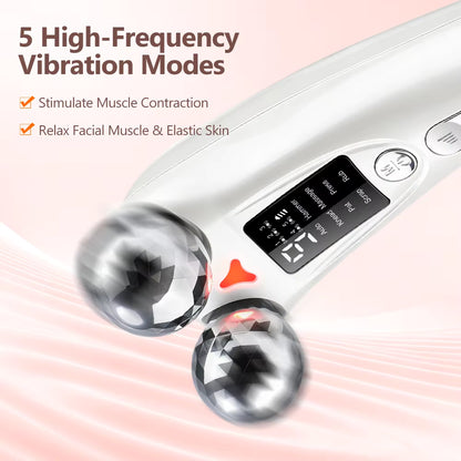 8-Mode EMS Microcurrent Facial Beauty Instrument with Red Light & Vibration
