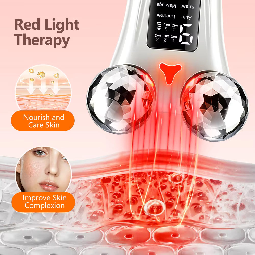 8-Mode EMS Microcurrent Facial Beauty Instrument with Red Light & Vibration