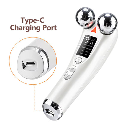 8-Mode EMS Microcurrent Facial Beauty Instrument with Red Light & Vibration